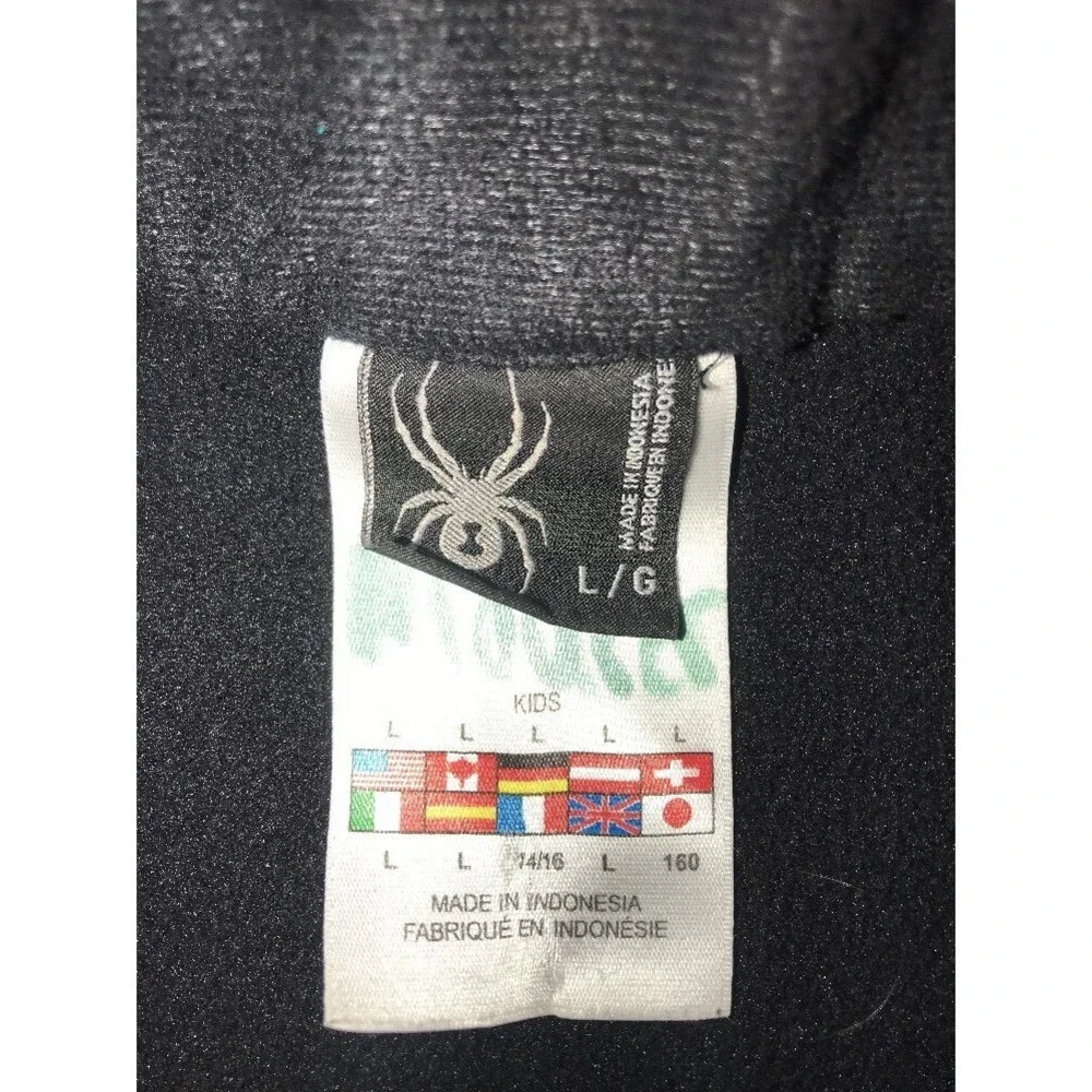 Spyder Youth Large‎ Boys Full Zip Fleece Jacket Gray Black